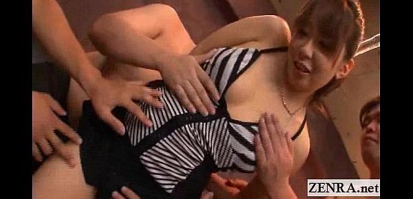  Subtitled voluptuous Japanese AV all over body licking